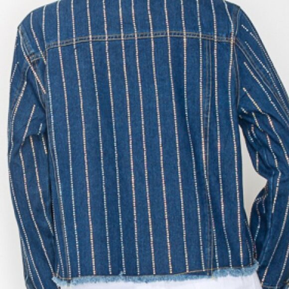 new ORIGMAI embellished jean denim jacket (3-colors) SM-2X classic rhinestones - Picture 16 of 16